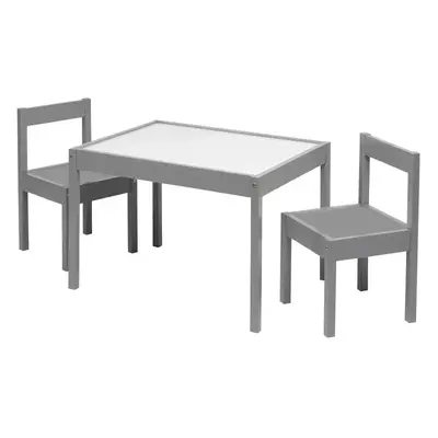 3-Piece Dry Erase and Wood Activity Table and Chairs Set Gray 25\