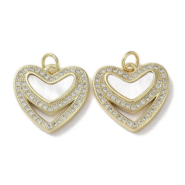 Brass Micro Pave Cubic Zirconia Pendants