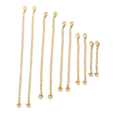 10Pcs 5 Size Ion Plating(IP) 304 Stainless Steel Chain Extender