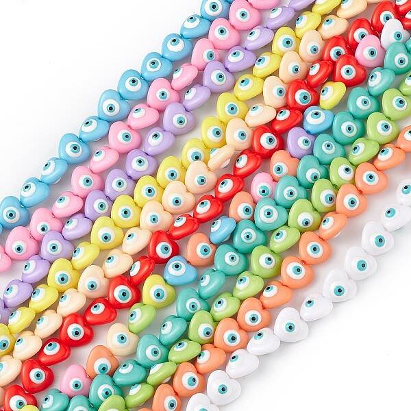 Evil Eye Resin Beads Strands