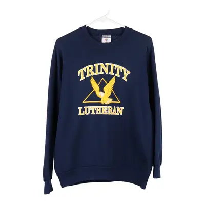 Trinity Lutheran Jerzees Graphic Sweatshirt - Large Navy Cotton Blend