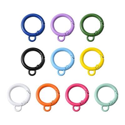 10Pcs Spray Painted Alloy Spring Gate Rings