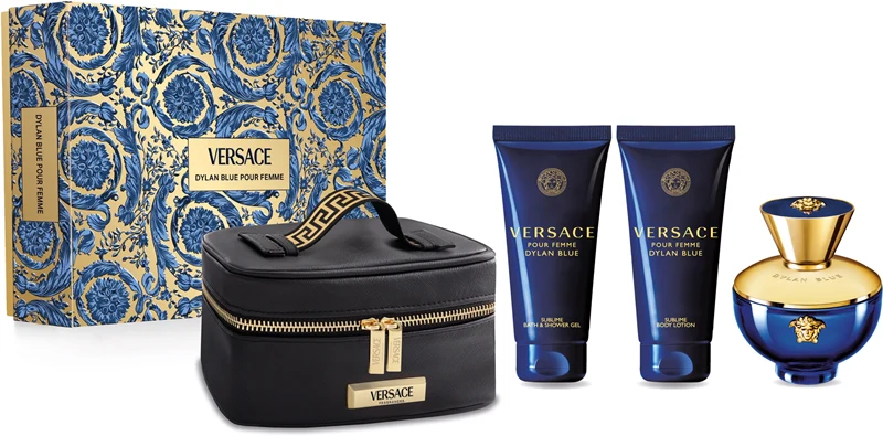 Versace Dylan Blue for women Gift set EDP 100 ml, body lotion 100 ml, shower gel 100 ml and cosmetic bag - 100 ml