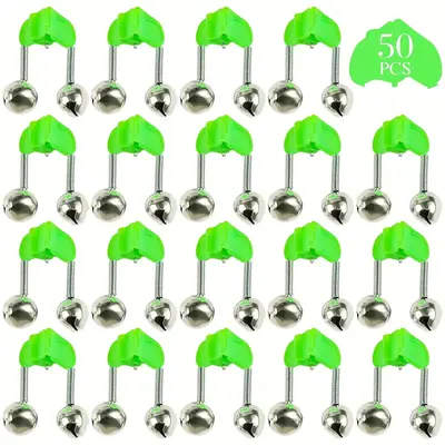Fishing Bell, 10/50pcs Double Ring Fishing Bell, Plastic Clip Buckle Fishing Bell, Fishing Accessories for Outdoor Fishing
