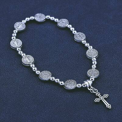 Alloy Cross Charm Bracelet