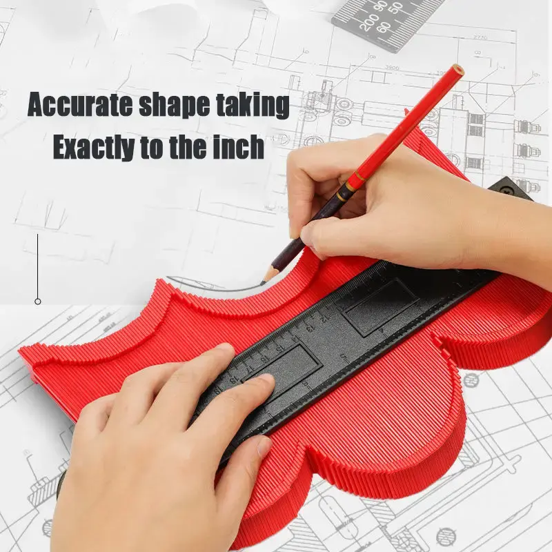 Contour Gauge 5 Inch with Lock & Scribe Edge - Profile Duplicator Tool for Wood Flooring, Tile Installation, DIY Projects