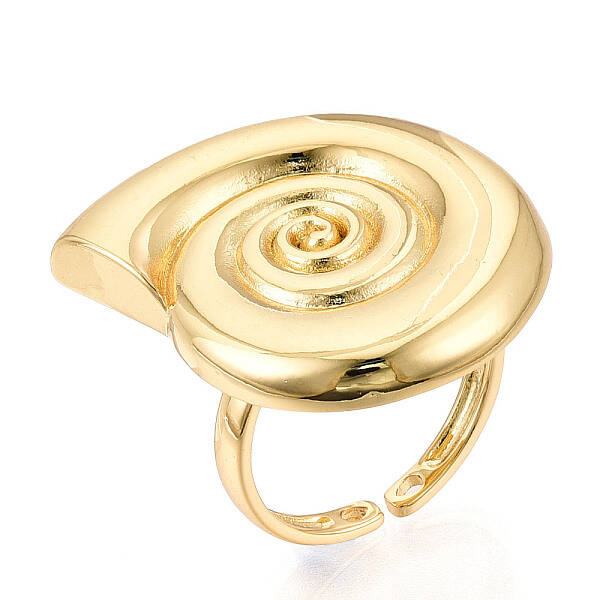 Brass Adjustable Open Cuff Rings for Women