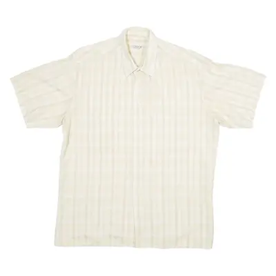 COLDOR Mens Shirt Yellow Striped M