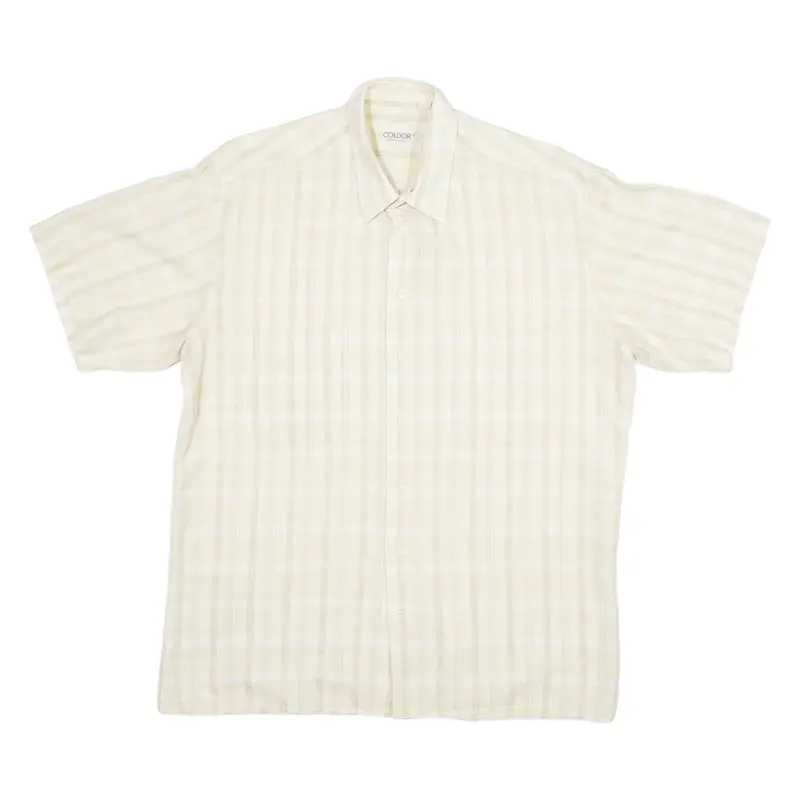 COLDOR Mens Shirt Yellow Striped M