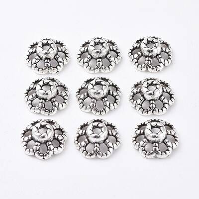 Tibetan Style Alloy Bead Caps