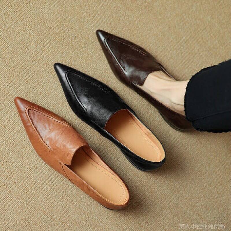 CHIKO Opal Pointy Toe Block Heels Loafers Shoes