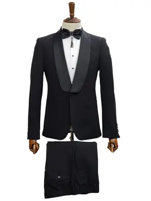 Stretch Fabric - Slim Fitted Suit - 