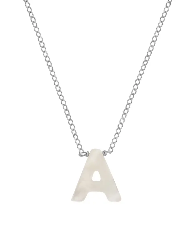 Dawn Initial Necklace | Metal Color: Silver | Style: A