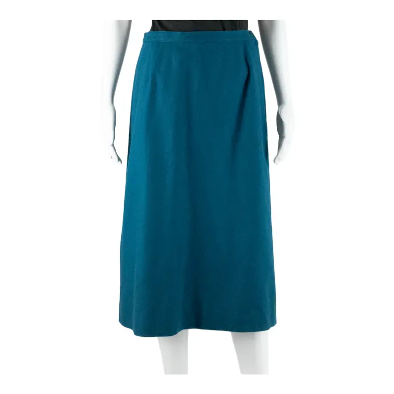 PENDLETON Midi Straight Skirt Blue Wool Womens S