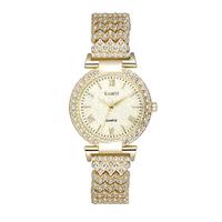 EAMTI 34mm Round Luxury Women Watch Stainless Steel Iced Out Quartz Watch