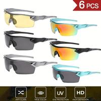 Paleshy 6 Pack HD Polarized Sports Sunglasses for Men and Women, UV400 Protection Cycling Sunglasses, Golfing Running Volleyb...