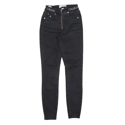 CALVIN KLEIN High Rise Jeans Black Denim Slim Skinny Womens W24 L27