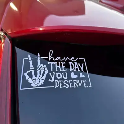 Skeleton Hand Pattern Car Sticker, Creative Design Car Decal, Car Exterior Decoration Accessories for Car, Laptop, Tumbler, M...