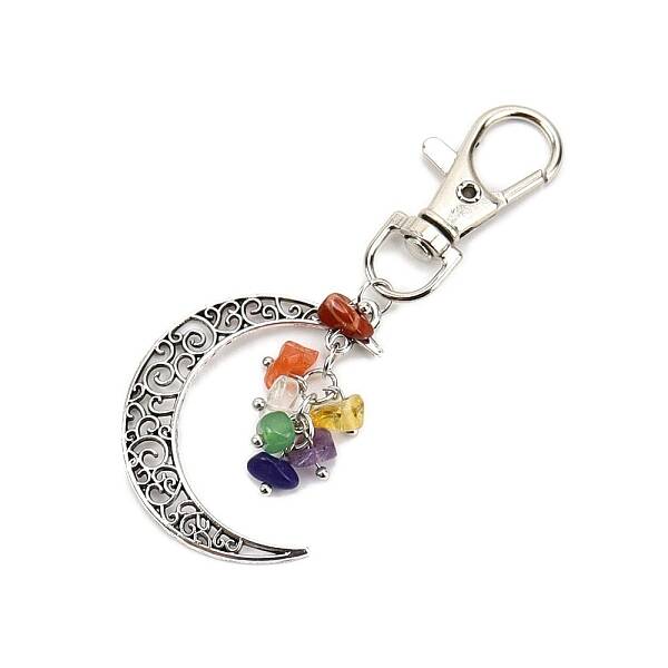 Antique Silver Palted Alloy Hollow Moon Pendant Decorations