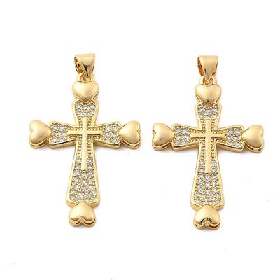 Brass Micro Pave Cubic Zirconia Pendants