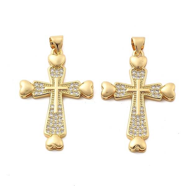 Brass Micro Pave Cubic Zirconia Pendants