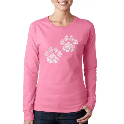 Cat Mom - Women's Word Art Long Sleeve T-Shirt - Black - XX-Large