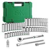 SK Drive Socket Set with 216-P Quick-Release Ratchet, SAE & Metric, SuperKrome Finish, Premium CR-V Construction, with Storag...