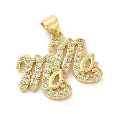 Brass Micro Pave Clear Cubic Zirconia Pendants