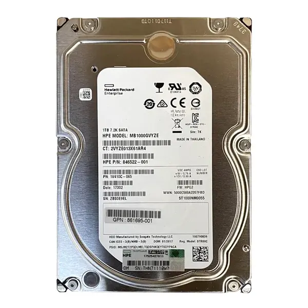 861695-001 HP 1TB 7200RPM SATA 6Gb/s 3.5-Inch Internal Hard Drive