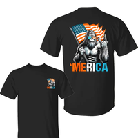 Bigfoot Merica Rock American Flag Patriotic 4th Of July T-Shirt, Outfits Summer Tee Gift For BF Men's Short Sleeve Cotton Men...