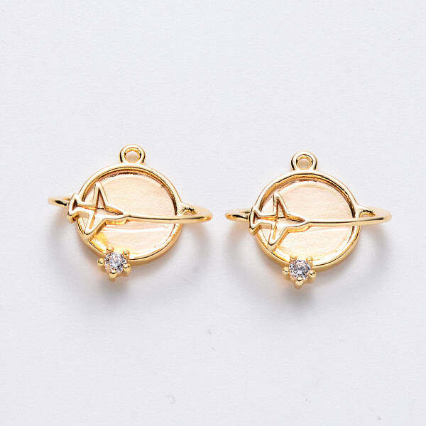 Brass Cubic Zirconia Universe Space Charms