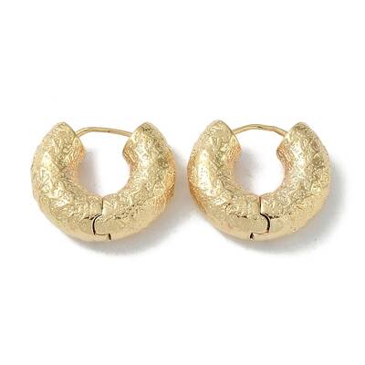 Texture Rings Brass Hoop Earrings for Women