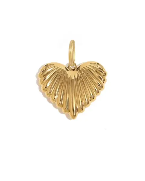 Heart Lines Charm | Metal Color: Gold