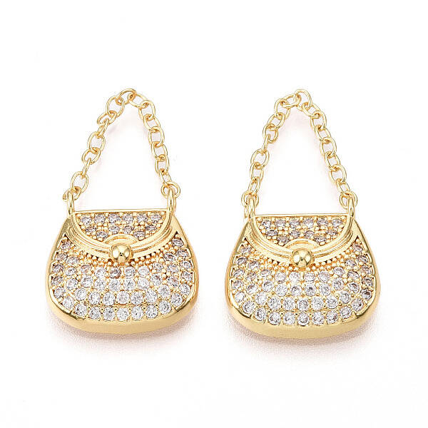 Brass Micro Pave Cubic Zirconia Pendants