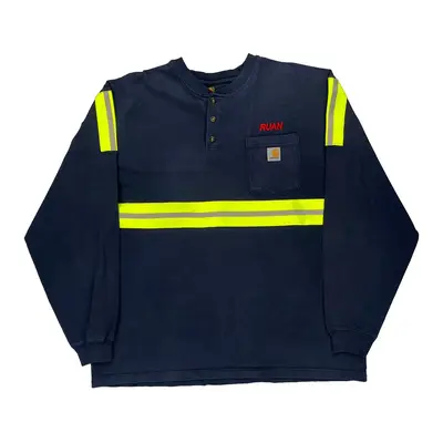Carhartt Long Sleeve T-Shirt - XL Navy Cotton