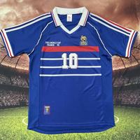 1998 World Cup France Home Retro No.10 Zidane Short-Sleeved Football Shirt