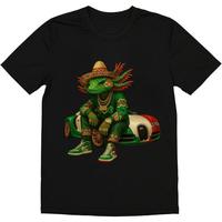 Fashion Designer T-Shirts - Cotton Graphic Tees with Mexican Axolotl with Sports Car - Unique Tee,Crewneck,Men's Gifts Street...
