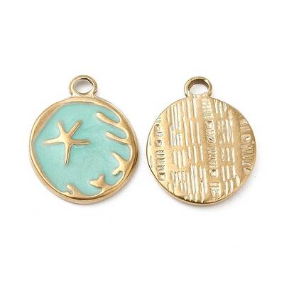 PVD Vacuum Plating 201 Stainless Steel Enamel Pendants