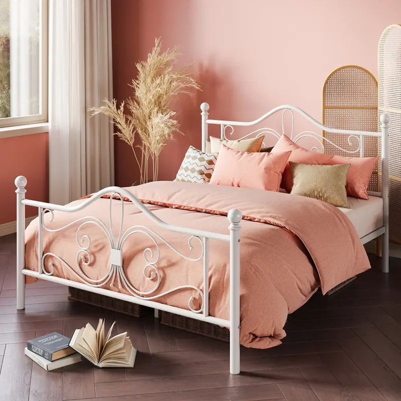 MUTICOR Twin/ Full/ Queen Platform Bed Frame, 【Frame Only No Mattress】Metal Bed Frame with Butterfly Pattern Design Headb...