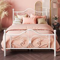 MUTICOR Iron Platform Bed Frame with Butterfly Pattern Design Headboard&Footboard,Metal Bed in Twin/Full/Queen Size,【Frame ...