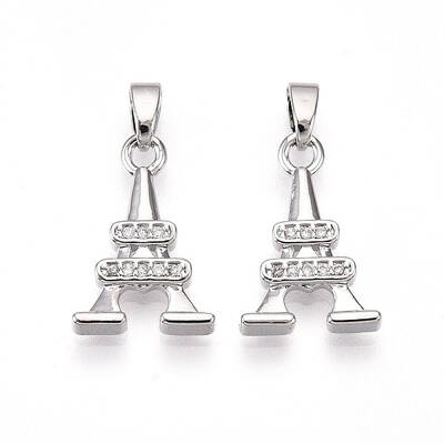 Brass Micro Pave Cubic Zirconia Pendants