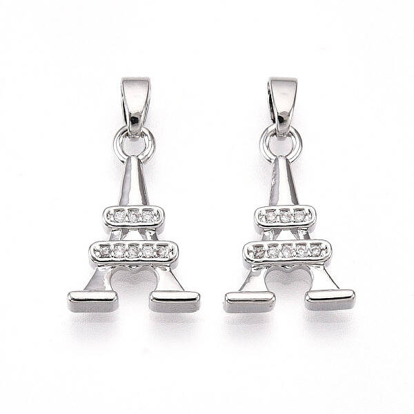 Brass Micro Pave Cubic Zirconia Pendants