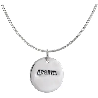 Believe Dream Double Sided Sterling Necklace - with Diamond Cut Chain
