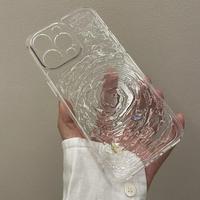 Water Ripple Pattern Clear Cellphone Protective Case, Creative Decorative Smartphone Protector Cover Compatible with iPhone 1...