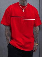 Men's Letter Print Round Neck Sleep Tee, Casual Short Sleeve Crew Neck Sleep Top for All Seasons, Regular Fit Sleepwear for M...