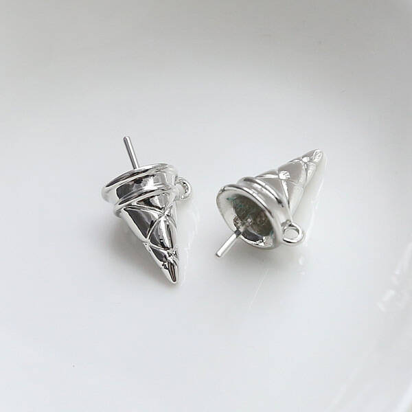 Brass Ice Cream Cone Peg Bail Pin Charms