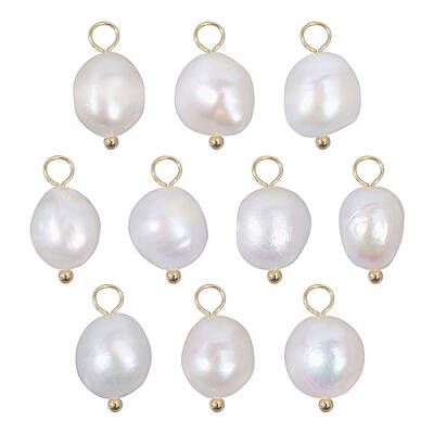 10Pcs Natural Freshwater Pearl Pendants