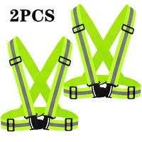Reflective Safety Vest (2pcs) - High Visibility Vest Adjustable Straps for Outdoor Jogging, Cycling, Walking and Riding