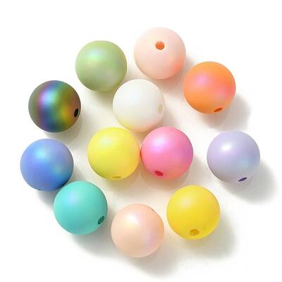 UV Plating Rainbow Iridescent Acrylic Beads