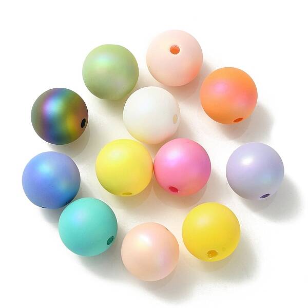 UV Plating Rainbow Iridescent Acrylic Beads